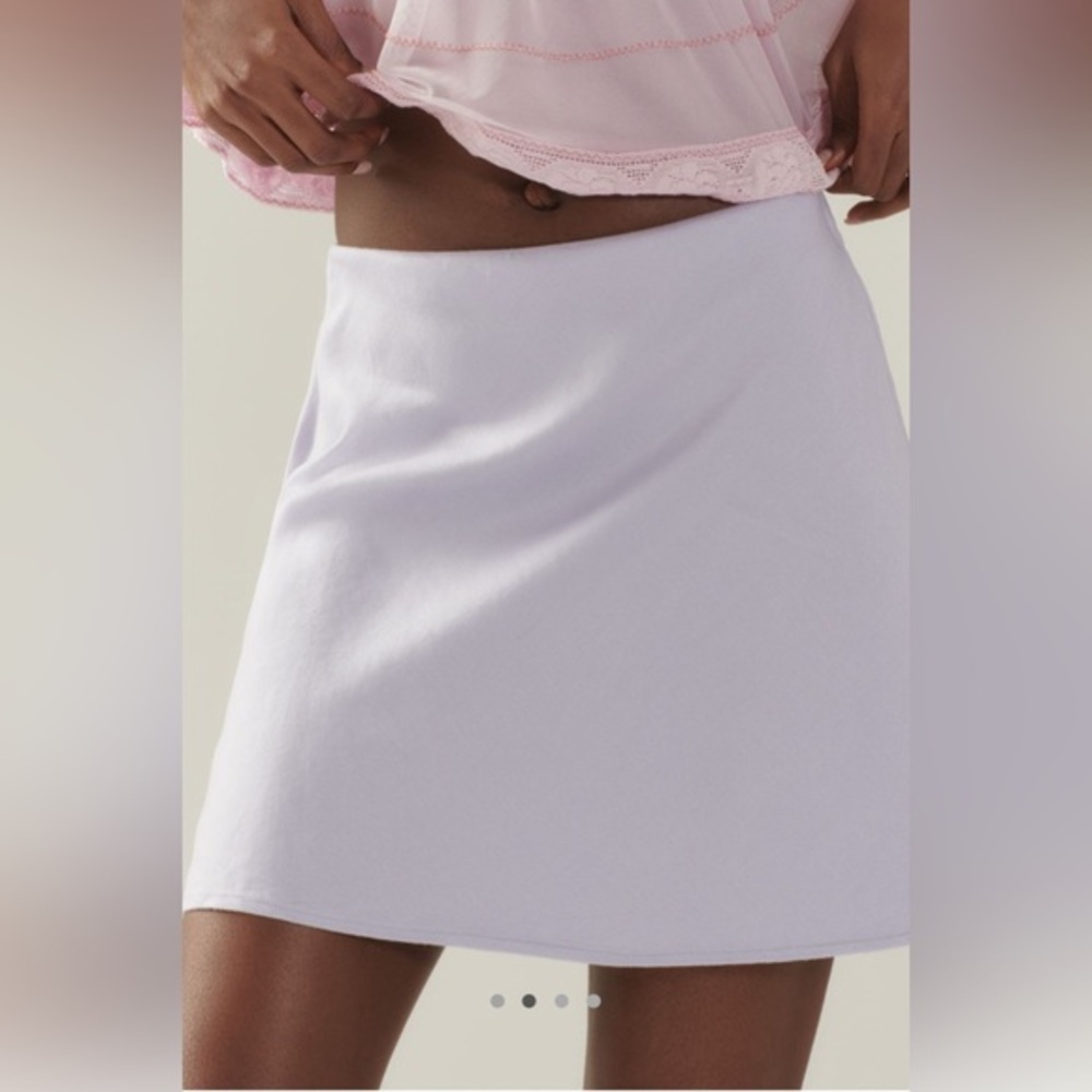 NWT The Tilda Mini Slip Skirt: Linen Edition by Anthropologie | XS - Picture 2 of 9